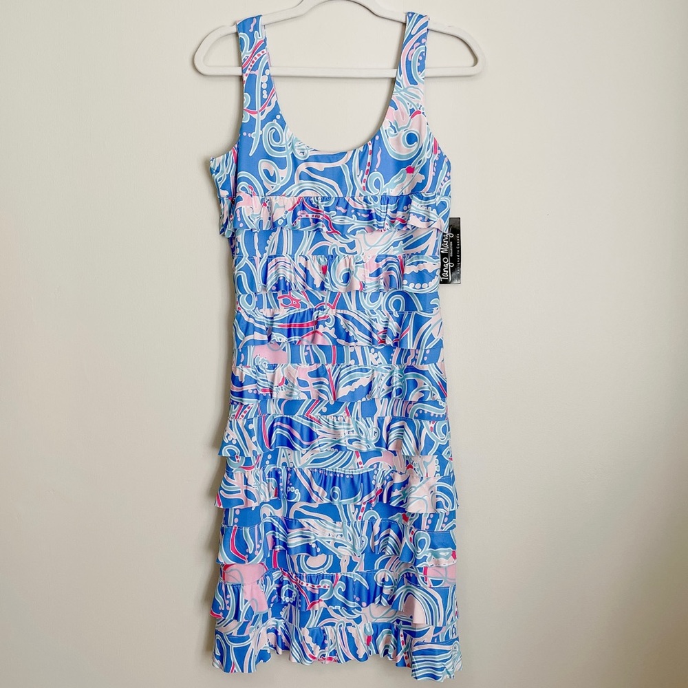 Pretty Print and Ruffles Sleeveless Dress